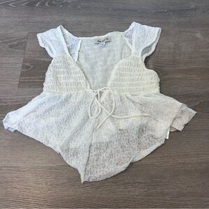 urban outfitters white lacey top
